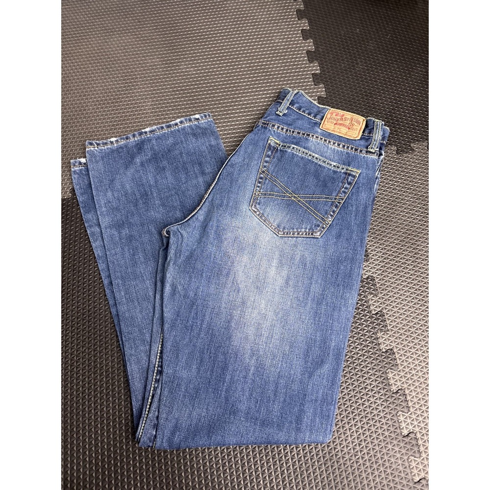 John B. Stetson Co. Men's W35 L34 Modern Straight Leg‎ Jeans Medium Wash Blue